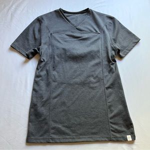 LALABU grey knit one pocket dad short sleeve T-shirt